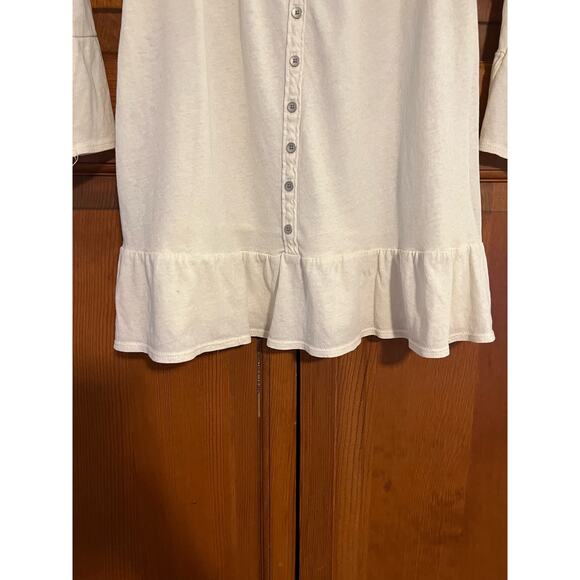 Abercrombie & Fitch Women's Off the Shoulder Blouse Bell Sleeve White Size XS - Picture 3 of 10